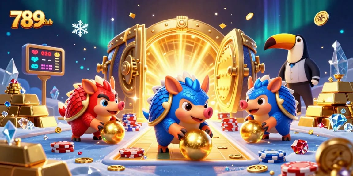 Experience thrilling games at 789club with colorful pangolins and dazzling casino riches!