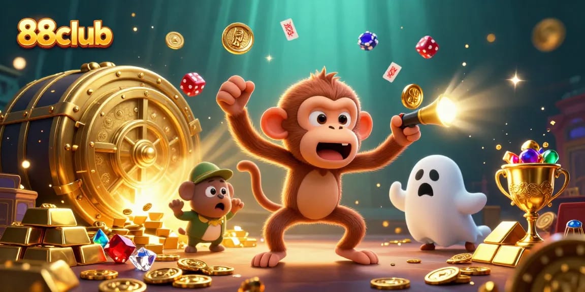 Engage with the thrilling world of 88club as a ghost-hunter puppy tracks a juggling ghost amidst golden treasures.