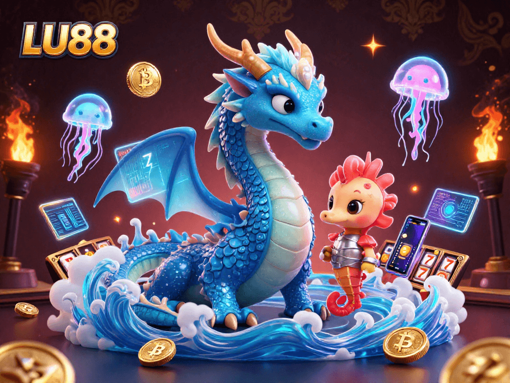 Experience LU88’s vibrant gaming world with a captivating dragon and exciting slot elements.