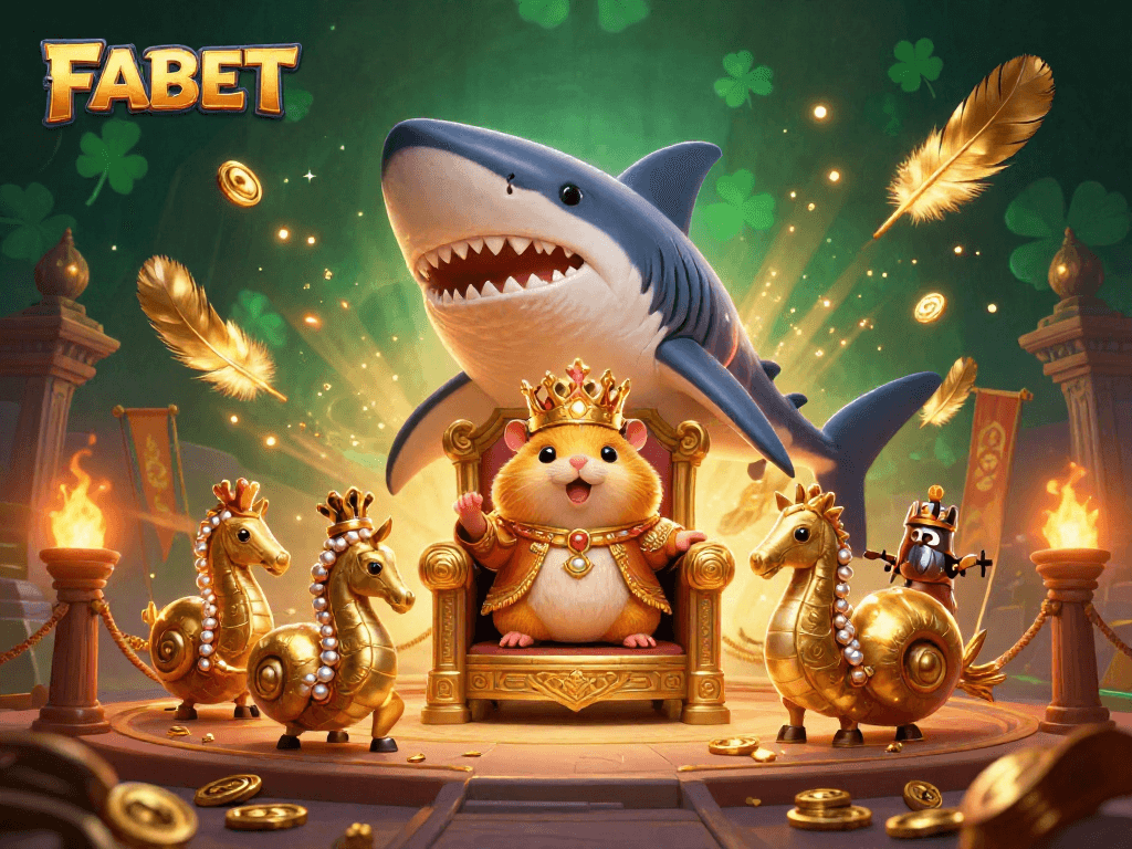 Experience exciting gameplay at FABET with a dynamic scene of a fearless hamster king and his royal guards.