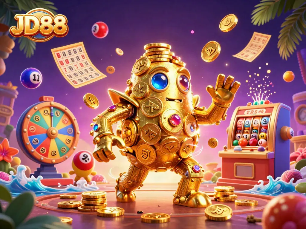 Experience JD88 with dynamic lottery fun, vibrant colors, and captivating gaming elements.