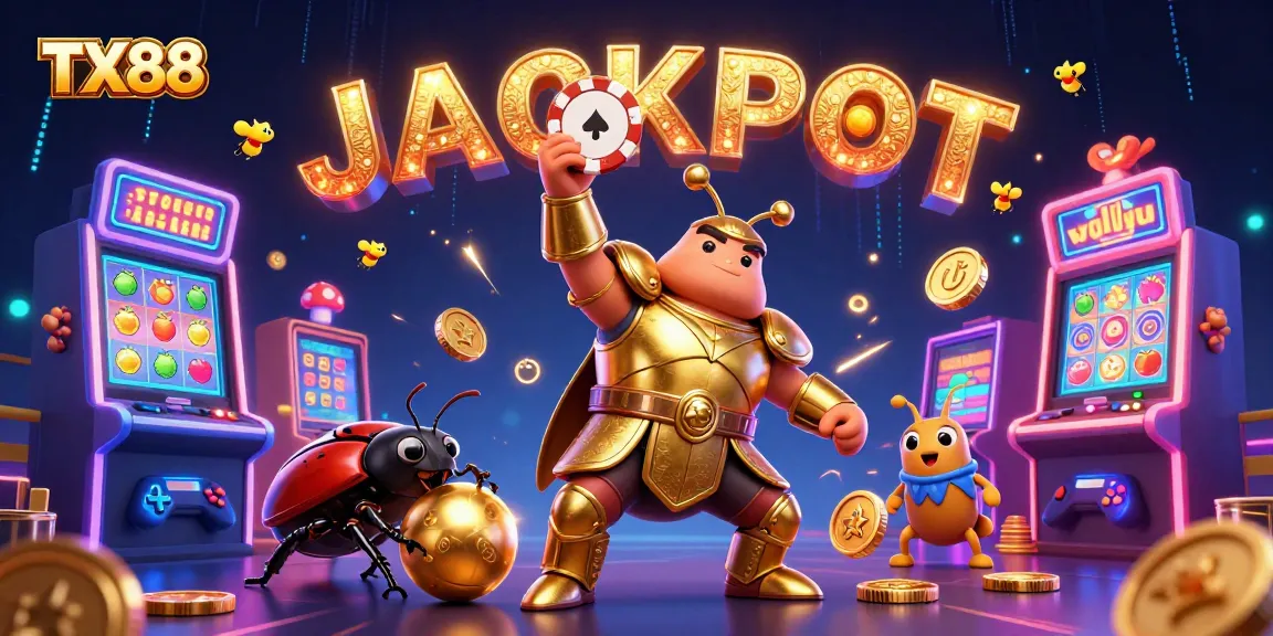 Experience TX88's vibrant casino atmosphere with characters celebrating a jackpot victory.