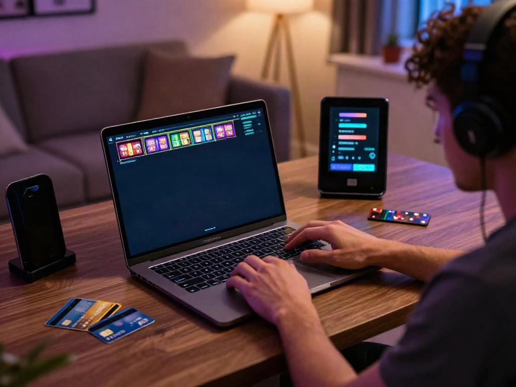 Player immersed in an online casino game showcasing credit card payment options for a seamless experience.