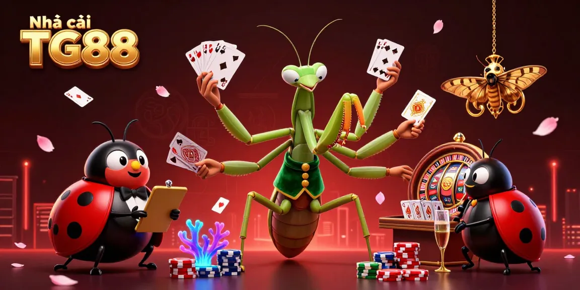 Enjoy thrilling wins at Nhà cái TG88 with colorful gaming elements, including cards and slots.