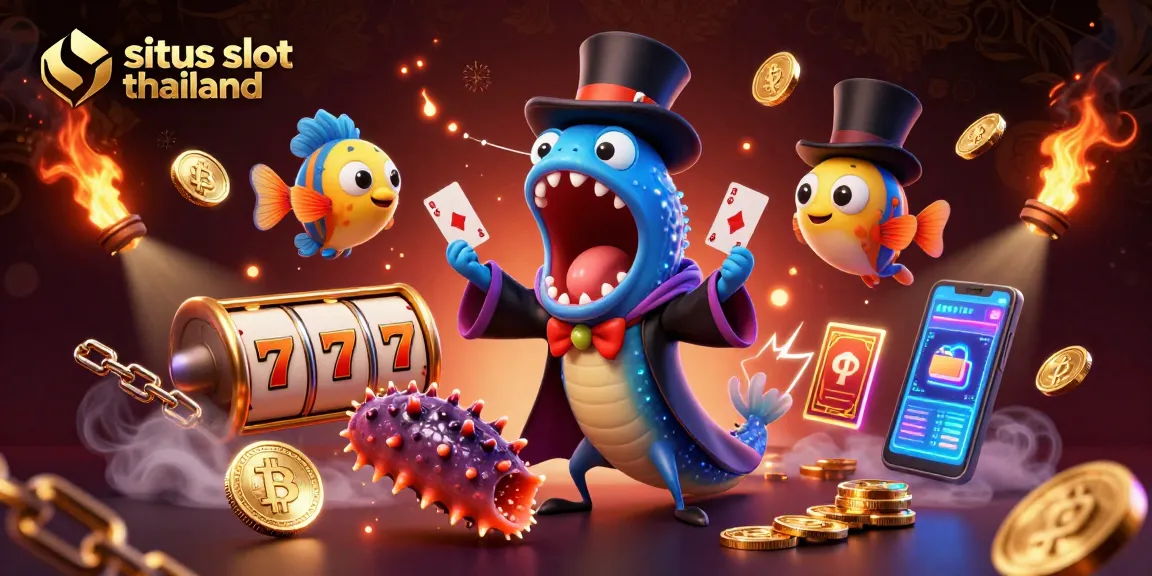Engage with situs slot thailand while witnessing a spectacle of animated sea creatures performing casino magic tricks.