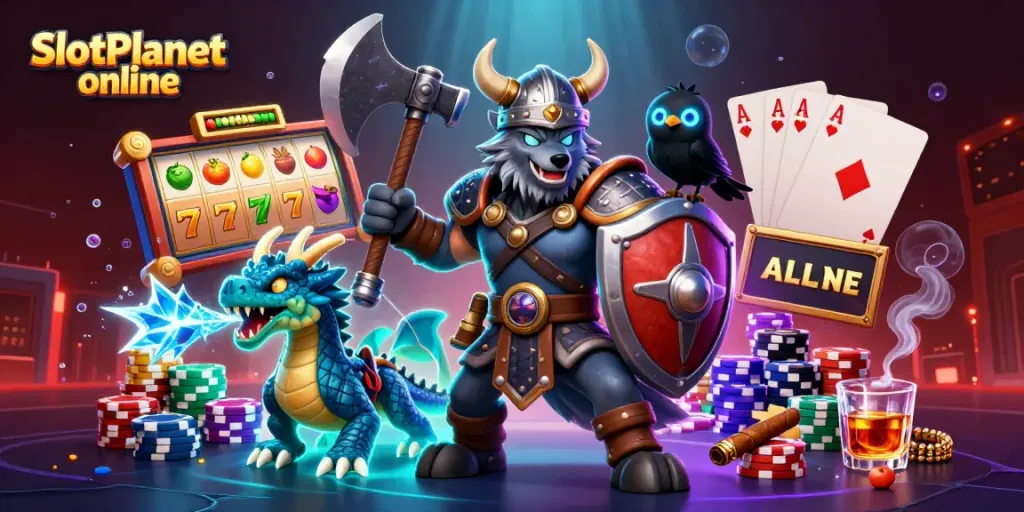 Experience SlotPlanet online in a vibrant 3D casino world with thrilling slots and adventurous characters.