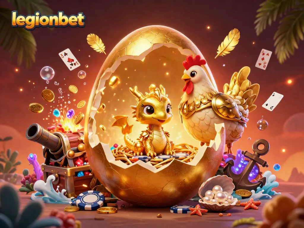 Engage in thrilling action at legionbet with a golden dragon and poker chips in an exciting casino setting.