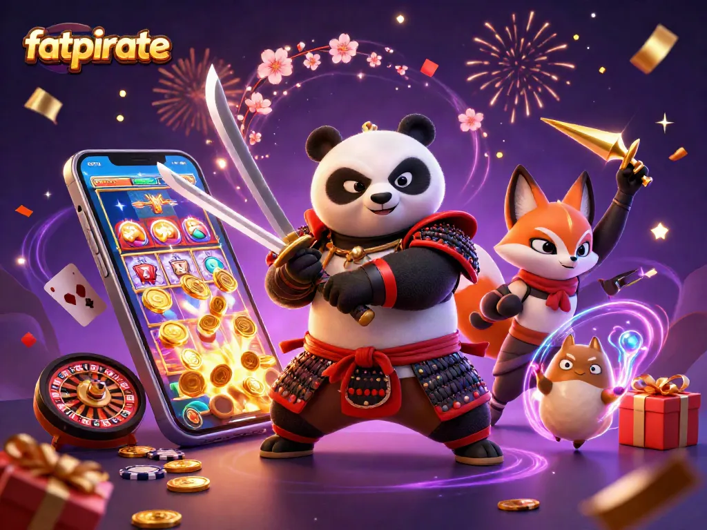 Win with fatpirate in this vibrant 3D casino scene featuring exciting games and magical characters.