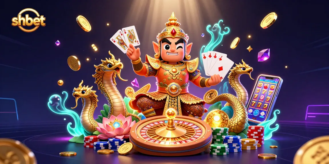 Experience thrilling shbet action with an engaging 3D casino illustration featuring dynamic gaming elements.