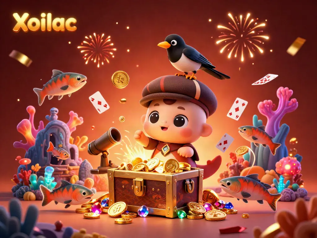 Xoilac delivers an engaging underwater casino experience featuring treasure chests, playful marine creatures, and vibrant decorations.
