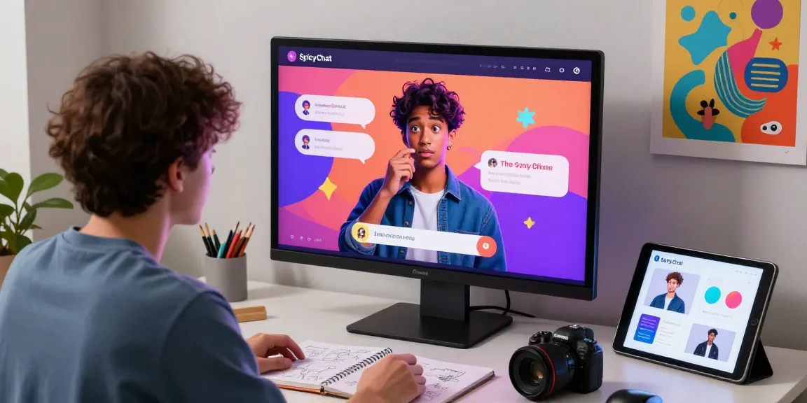 User engaging with SpicyChat AI characters in a digital workspace, showcasing vibrant interactions.