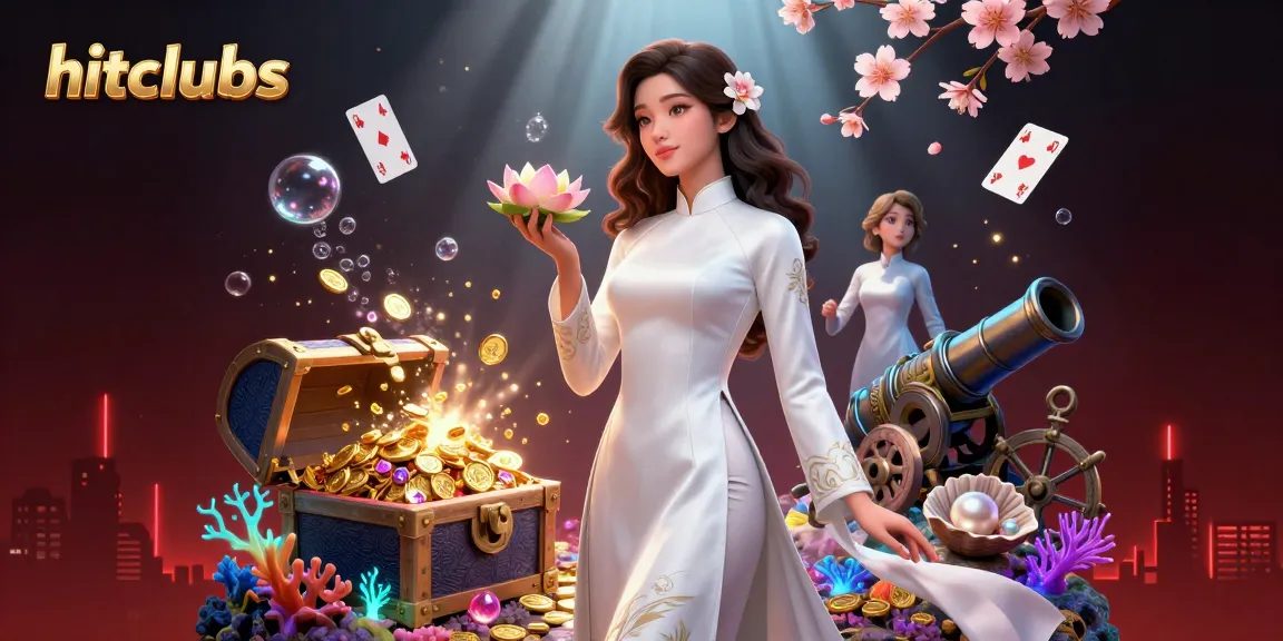 Experience the thrill of hitclubs as elegant characters celebrate amidst gold and gaming elements in a stunning scene.