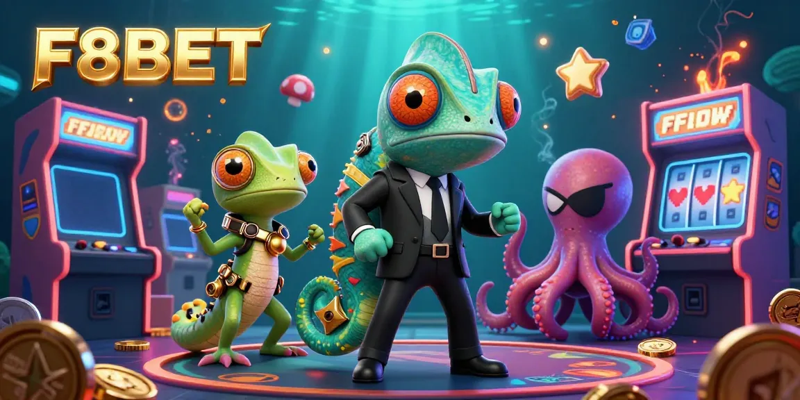 Experience captivating gameplay at F8BET with dynamic gaming elements and characters in a vibrant casino scene.