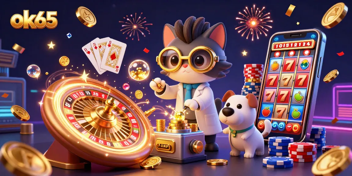 Spin the reels and win big with the ok65 slots strategy illustration of vibrant casino action!