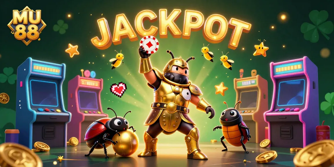 Engage with MU 88 and experience the thrill of gaming alongside golden-armored characters and vibrant casino elements.