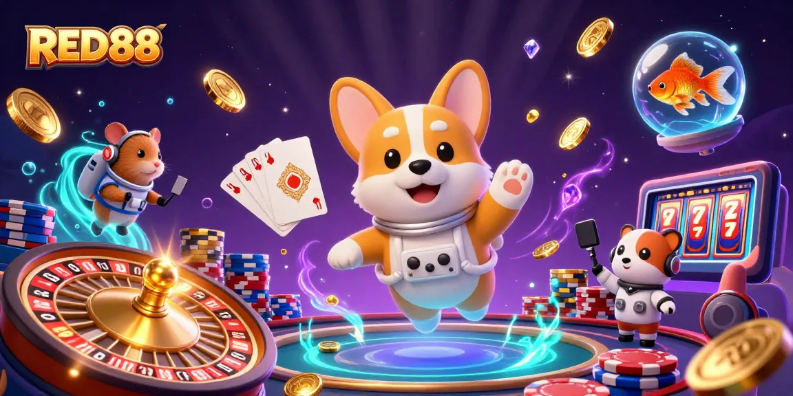 Experience thrilling gaming action at RED88 with incredible 3D casino characters and dynamic elements.