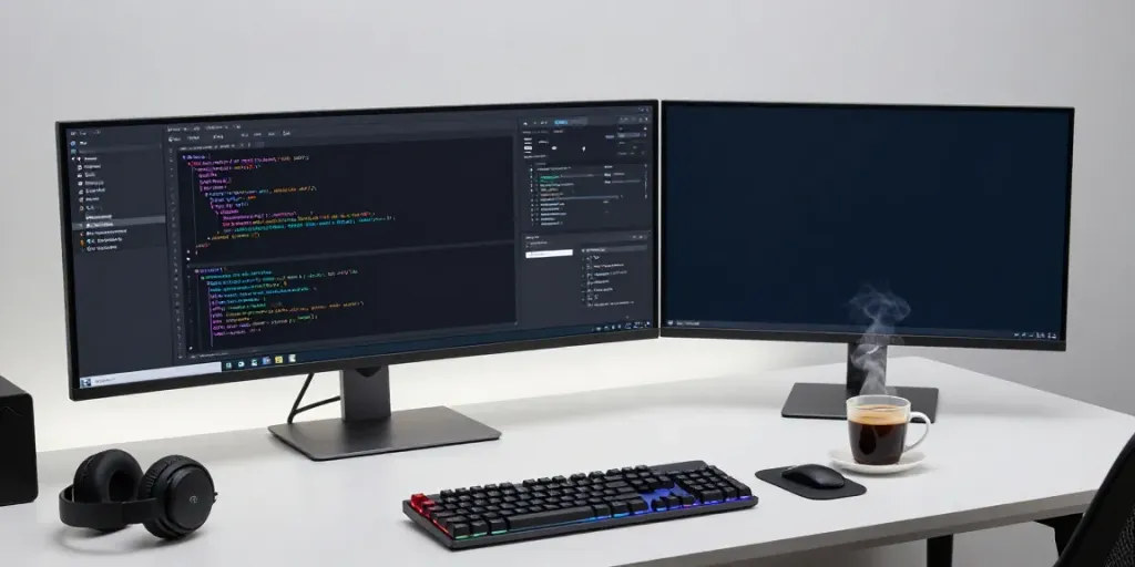 Register .co.uk domain with efficient software development tools in a modern workspace.
