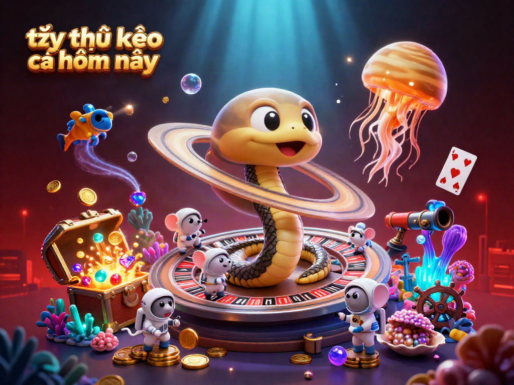 Bet on tỷ lệ kèo nhà cái hôm nay with a vibrant cosmic casino scene featuring betting astronaut mice.