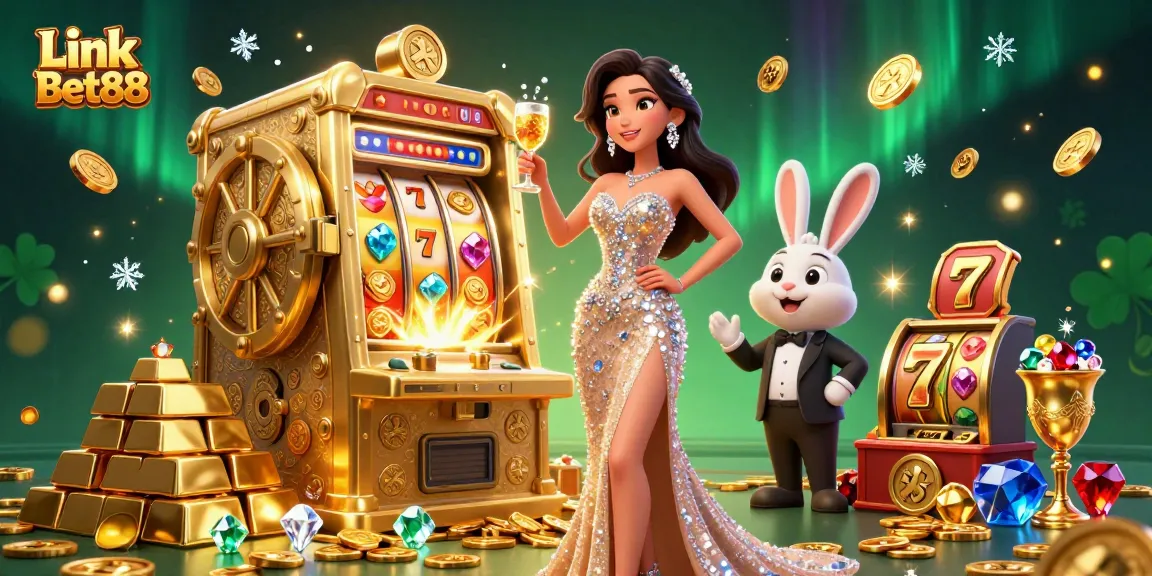 Engage with Link Bet88 as you enjoy dynamic casino action, featuring a glamorous scene with jackpot excitement.