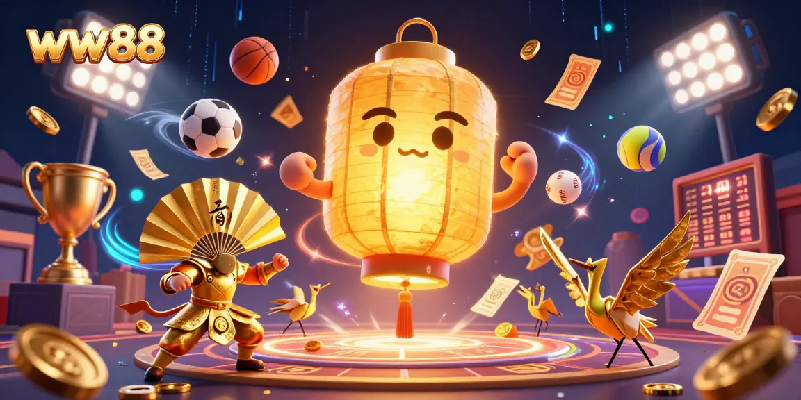 Experience the excitement of ww88 casino with vibrant 3D illustrations of betting games and dynamic characters.