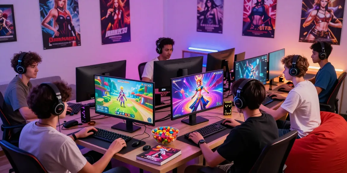 Players enjoying a vibrant trans hentai game experience in a cozy gaming room.