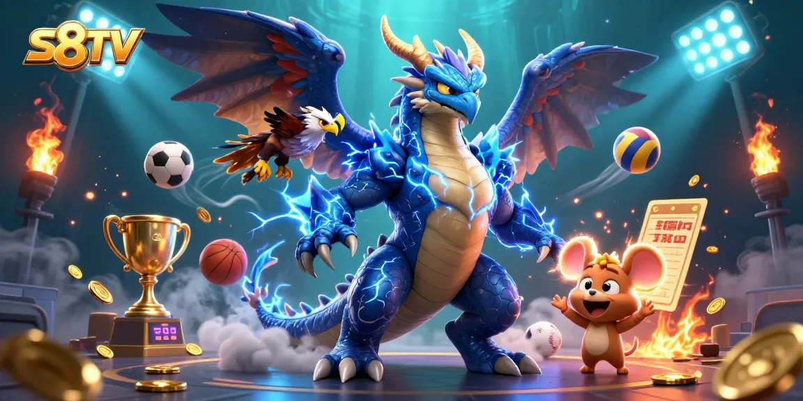 Engage with exciting S8TV sports betting action featuring dynamic characters and vivid gaming elements.