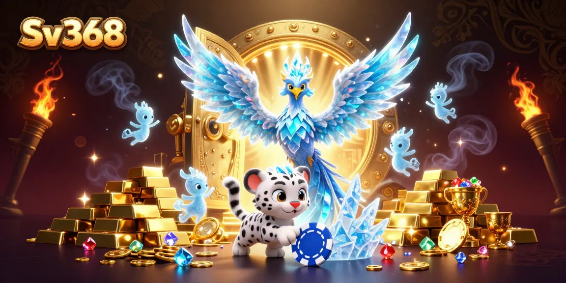 Join the action at Sv368, where the ice phoenix and leopard steal the spotlight in an enchanting casino scene.
