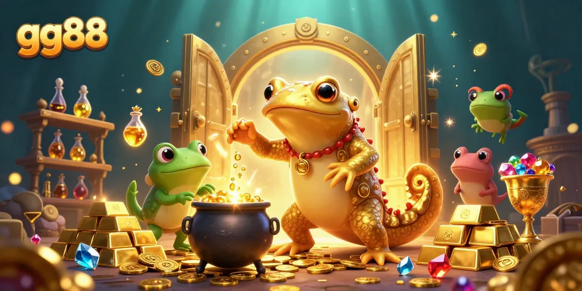 Experience thrilling gaming at gg88 with a vibrant scene depicting a golden alchemist and his assistants.