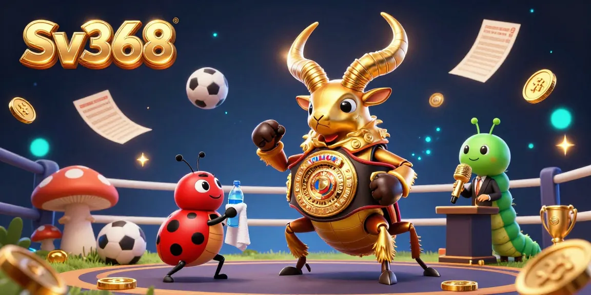Engage with Sv368's vibrant betting scene featuring golden beetle and colorful sports elements.