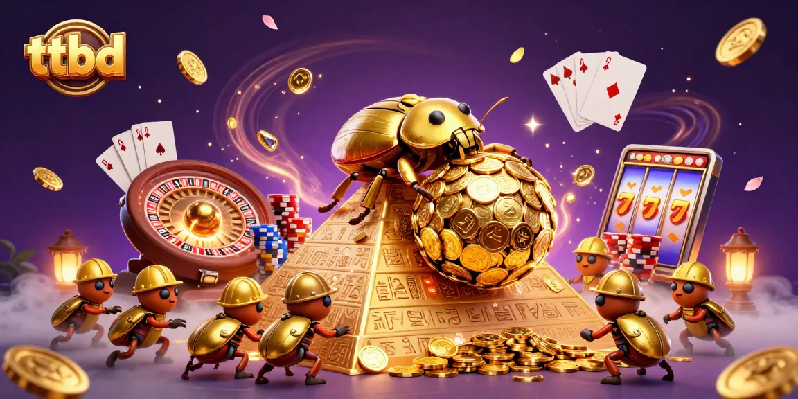 Spin with ttbd as golden coins cascade in a vibrant casino-themed scene.