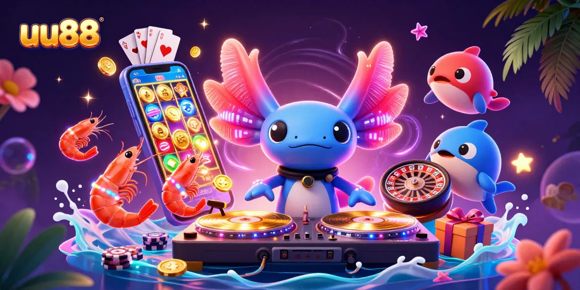 Experience the thrill of uu88 with vibrant slot games and energetic characters in a stunning scene.