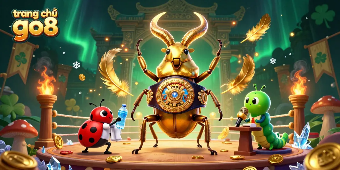 Experience thrilling action on trang chủ go8 with a vibrant 3D casino scene and golden characters.