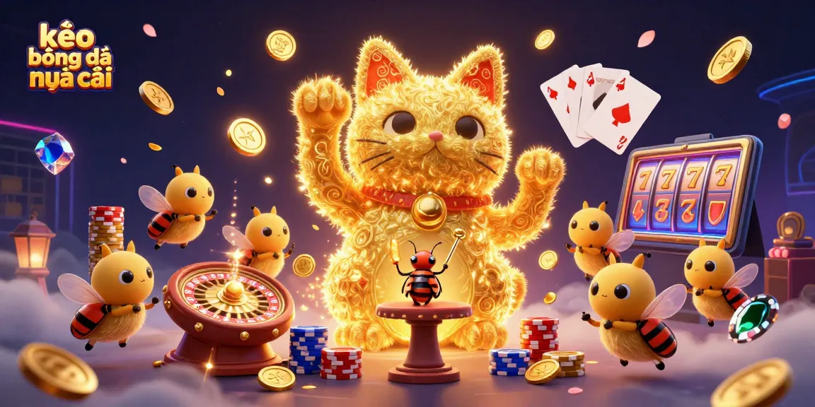Experience thrilling sports betting with kèo bóng đá nhà cái, featuring lively characters and dynamic casino elements.