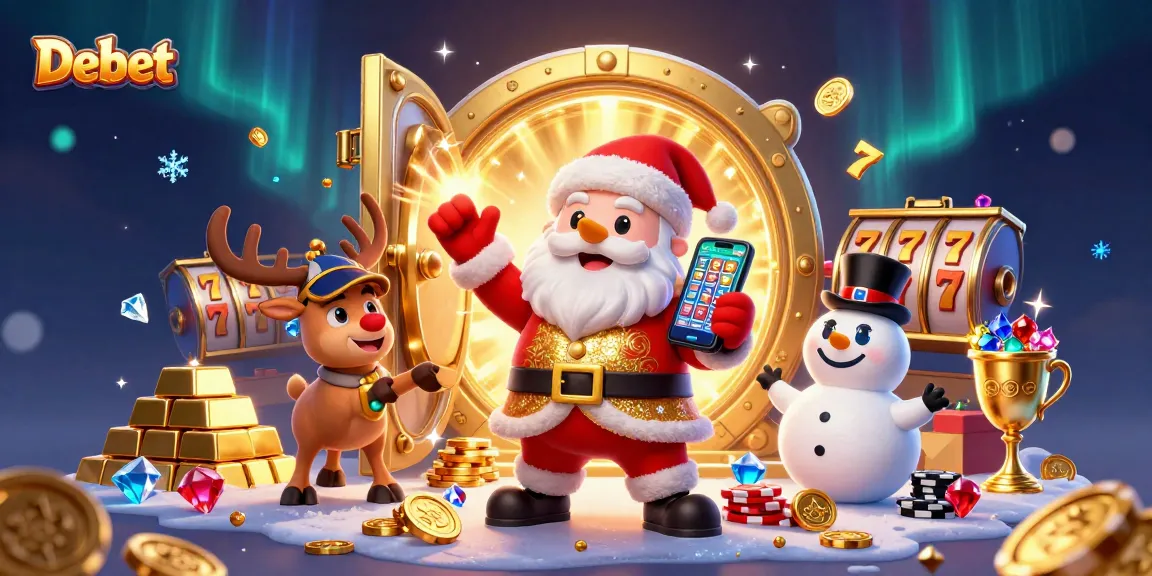 Experience thrilling gameplay with Debet as Santa and friends celebrate casino wins!