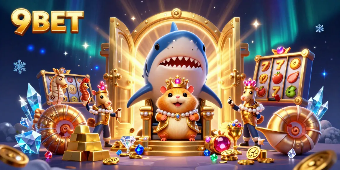 9BET showcases an epic golden hamster king in a casino-themed high-stakes adventure