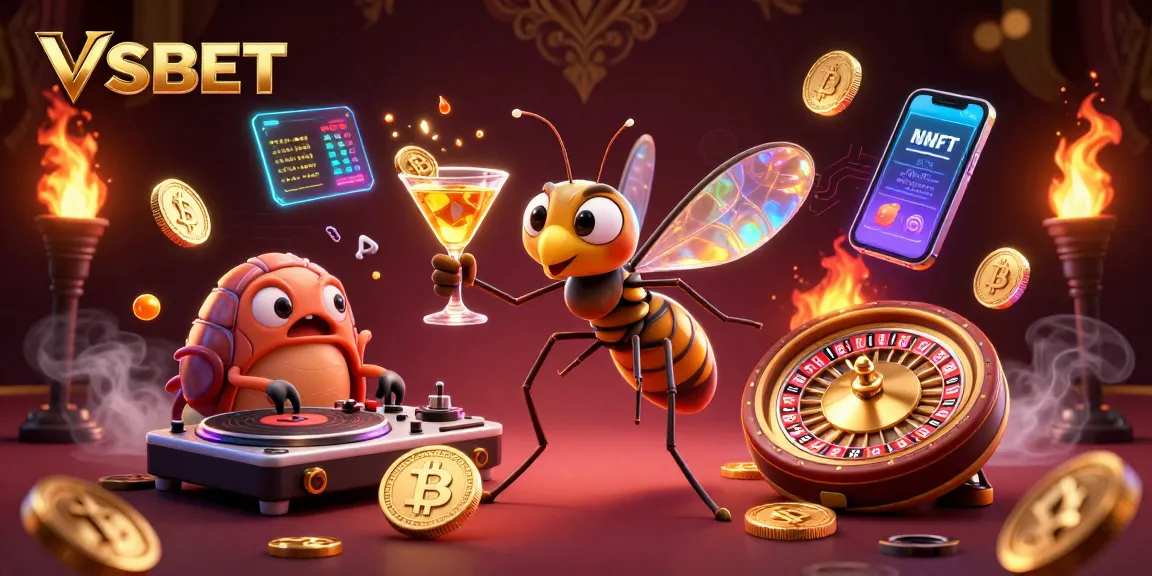 Engage with VSBET's exciting casino world through a vibrant 3D illustration showcasing unique characters.