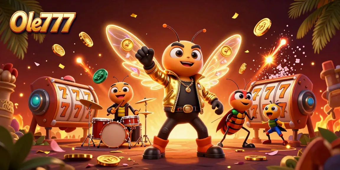 Spin to win at Ole777 casino with vibrant 3D characters and dynamic slot elements.