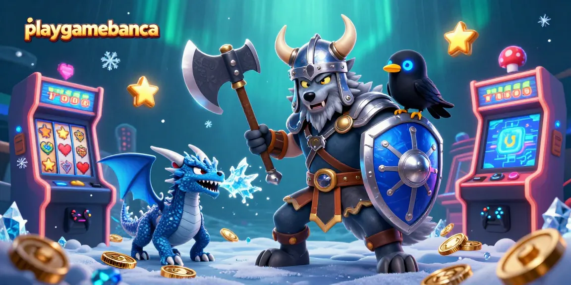 Engage with playgamebanca in this vibrant 3D casino scene filled with gaming excitement and character action.