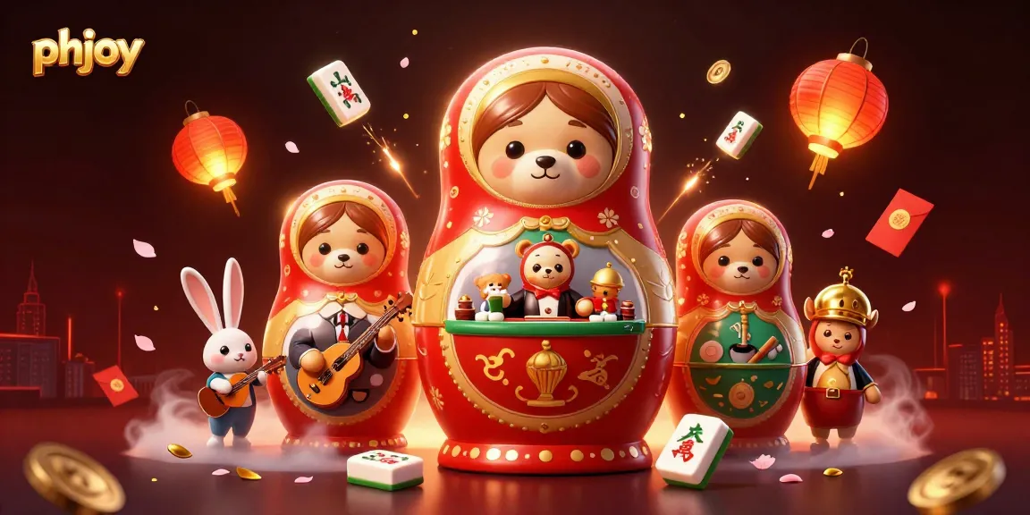 phjoy brings excitement with a vibrant display of casino-themed elements in a festive 3D illustration
