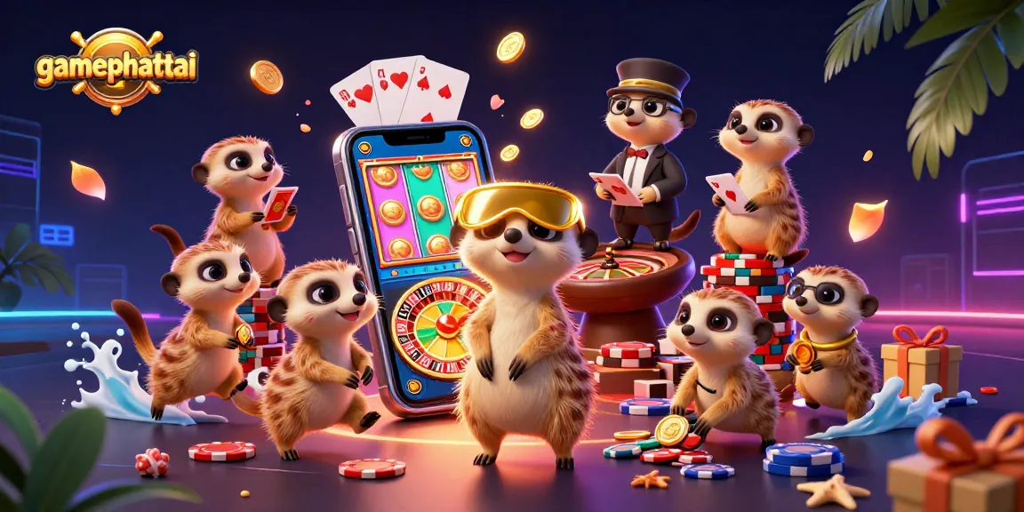 gamephattai showcases meerkats managing a lively casino scene with vibrant 3D details and dynamic action.